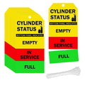 150 Pack Cylinder Status Sign Tags with Strings 2.36x4.7 Inch