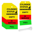 150 Pack Cylinder Status Sign Tags with Strings 2.36x4.7 Inch