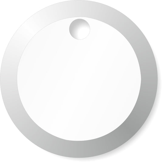 SmartSign (500-Pack) Blank White Metal Rim Round Tags, Size #2, 1" Diameter, 15-Point Thick Write-On Cardstock Tags, Pre-Punched, for Keys, Machine Parts, Inventory, Gifts, USA-Made
