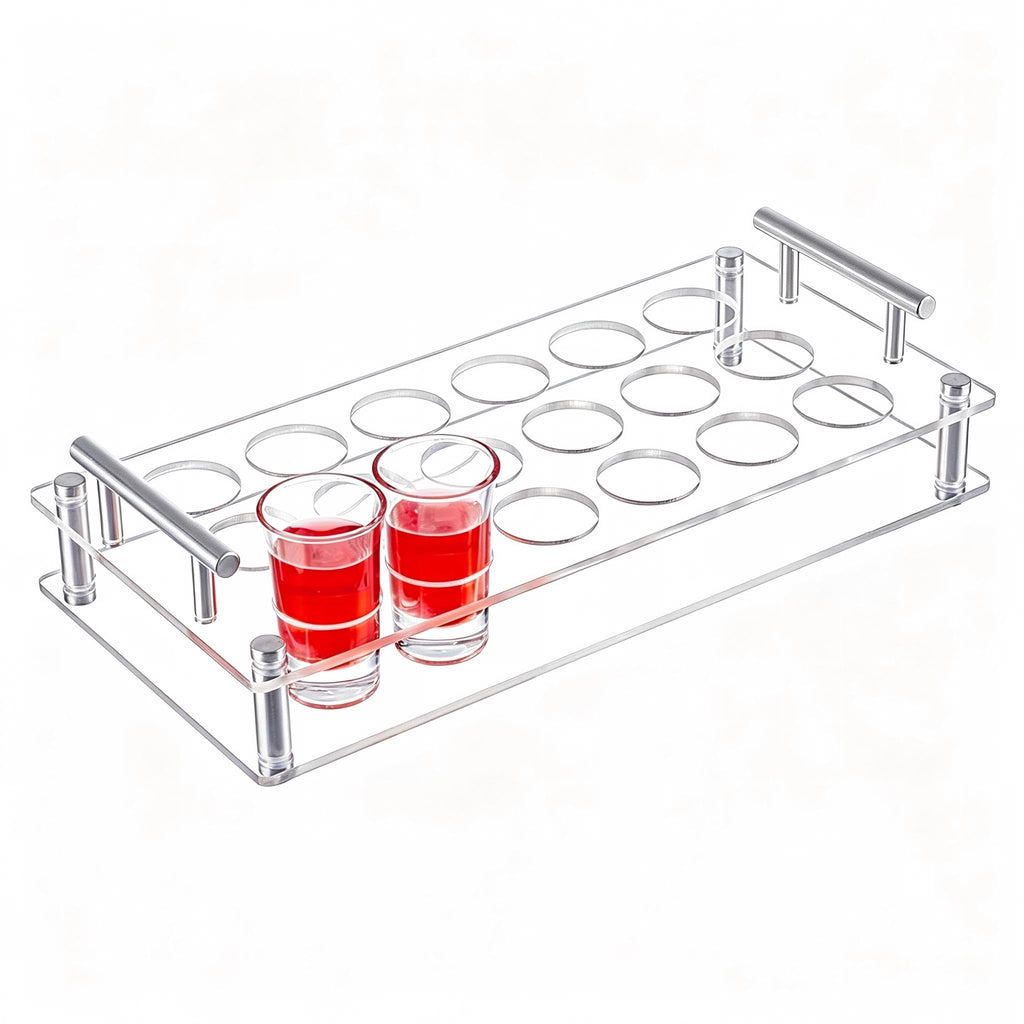 UNICRAFTALE 18 Shot Glass Serving Holder Tray for Home Bar