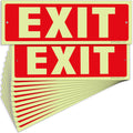 iSYFIX Exit Glow in the Dark Sign, 12x4 Inch, 12 Pack 12 Pk 12x4 Plastic Glow