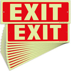 iSYFIX Exit Glow in the Dark Sign, 12x4 Inch, 12 Pack 12 Pk 12x4 Plastic Glow