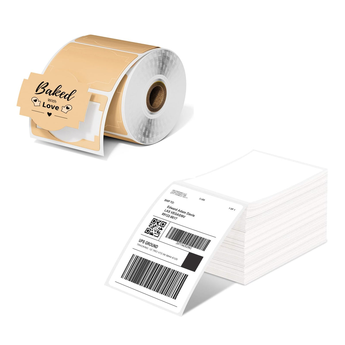 Phomemo 4x6 Thermal Label Printer Paper with Brown Creativity Thermal Labels for Shipping Label Printer