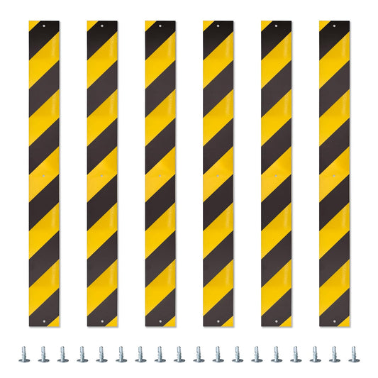 6 Pcs Reflective Sign Post Panels 30 x 3'', Aluminum Reflectors for Post,Reflective Road Markers with High-Visibility,Weather-Resistant for Driveway,Parking,Street-Warns of Slow Moving Vehicles black and yellow 6 Pcs
