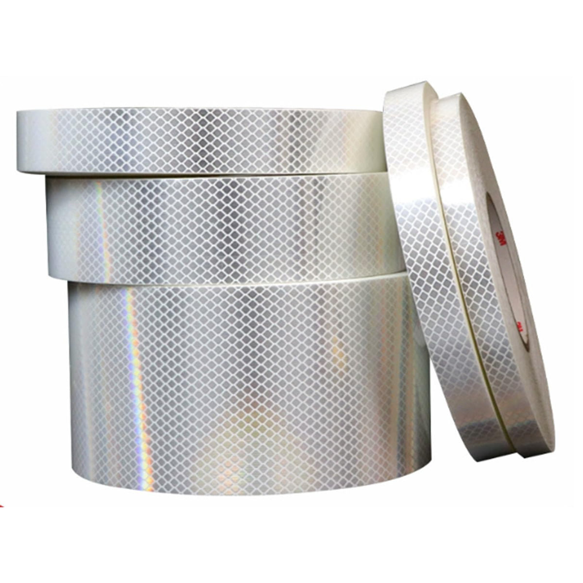Reflective Tape 3cmx5m Safety Warning Tape Waterproof PVC Self-Adhesive Strip Security Marking Tape Night Strong Reflective Stickers for Automobiles,Electric Vehicles and Motorcycles White