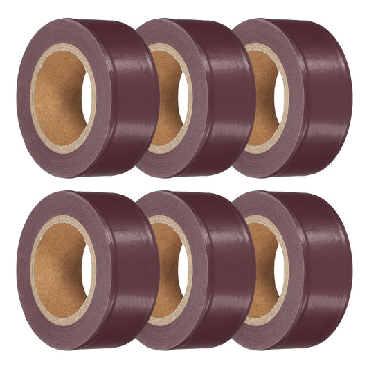 PATIKIL 6Pack Flourescent Brown Flagging Tape, 1" x 100 ft Non-Adhesive PVC Neon Ribbon Marking Roll Survey Tape for Tree Marking, Trail Marking 6