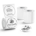 NIIMBOT 3 Roll Set Labels, 2" X 2" (50x50mm) Round Waterproof Thermal Label 2" X 2"-Round-White