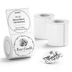 NIIMBOT 3 Roll Set Labels, 2" X 2" (50x50mm) Round Waterproof Thermal Label 2" X 2"-Round-White