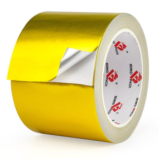 Aluminum Foil Duct Tape,Gold Foil Tape Heavy Duty,High Temperature Sealing and Patching,Perfect for HVAC,Air Ducts,Metal Repair,Foamboard,Insulation,Dryer Vent and More,3 Inches x 30 Yards,Gold 3 Inch