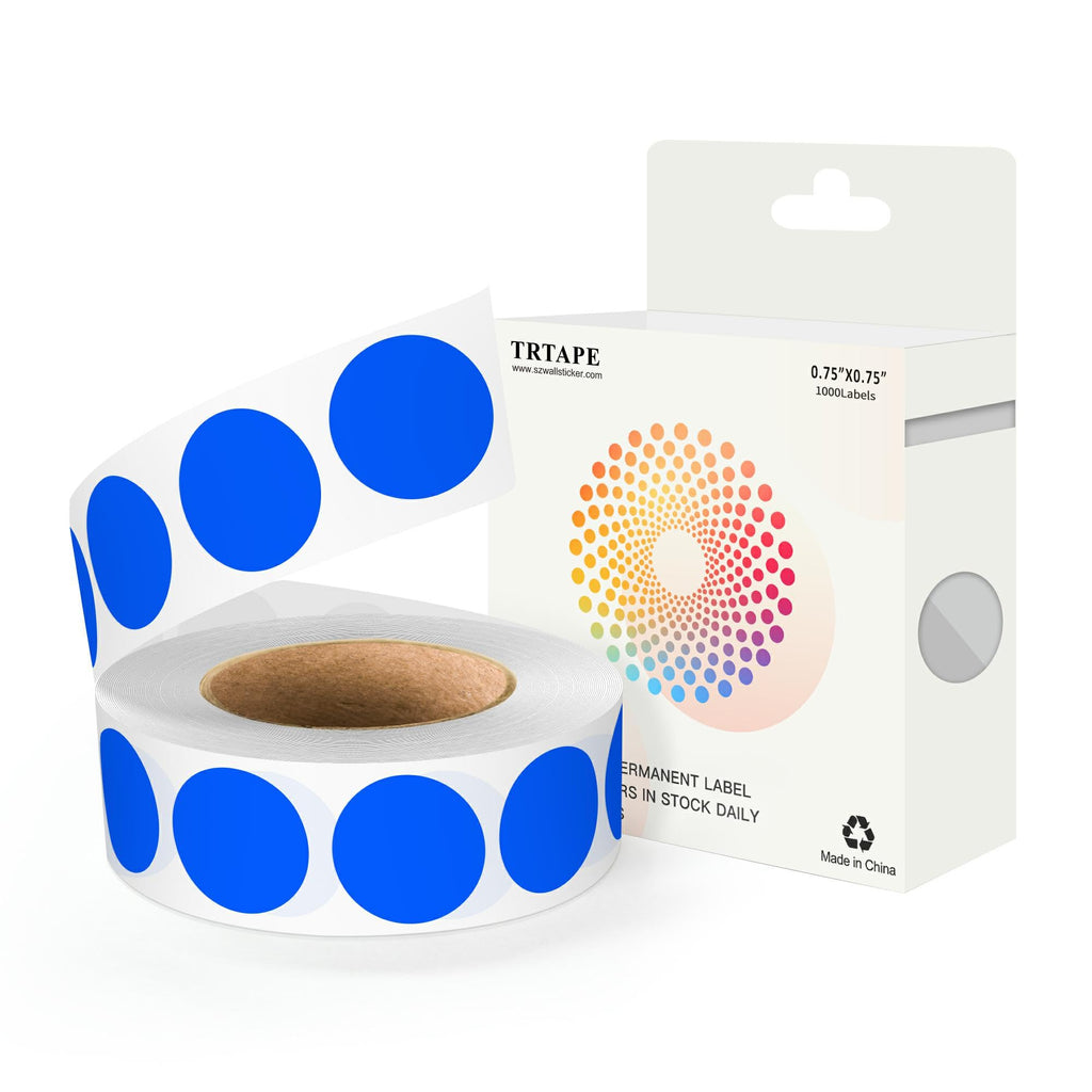 3/4 Inch Dot Stickers, 1000 Blue Dots Circle Sticker Round Labels 3/4" 1Roll-1000PCS