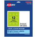 Avery Printable Rectangle Labels, Sure Feed Technology, 1-13/16" x 2-3/16", Bright Green Labels, Print-to-The-Edge, Laser/Inkjet Printable, 240 Total, Great for Mailing 240 labels