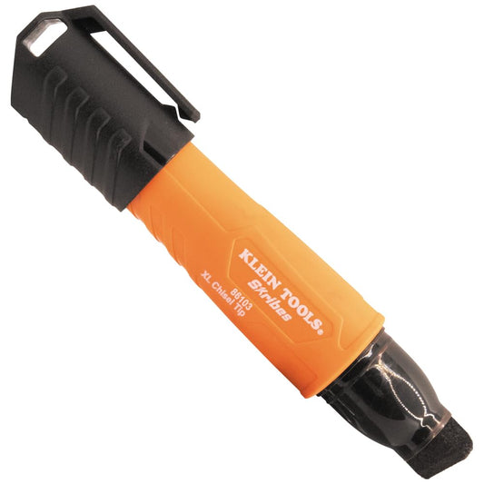 Klein Tools 86103 Skribes XL Permanent Marker, Chisel Tip, Professional-Grade Ink, Multi-Surface Jobsite Marker for Wet, Dry and Oily Surfaces, Black