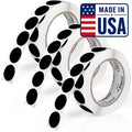 Perco Black Perforated Round Circle Dot Sticker 1-Inch Labels — 3 Rolls, 3,000 Stickers - Bold High Contrast for Pricing, Writing & Bin Labels, Strong Adhesive - Made in USA 1 Inch