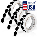 Perco Black Perforated Round Circle Dot Sticker 1-Inch Labels — 3 Rolls, 3,000 Stickers - Bold High Contrast for Pricing, Writing & Bin Labels, Strong Adhesive - Made in USA 1 Inch