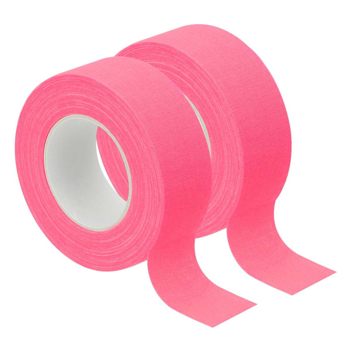 PATIKIL 1 Inch x 33 Feet Neon Gaffer Cloth Tape, 2 Roll Fluorescent Adhesive Tape Black Light Glow Tape for Stage Party Play Grid DIY Art Crafts, Pink