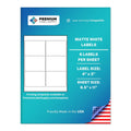 Premium Label Supply White Sticker Labels – 4" x 3" – Laser/Inkjet Compatible – (6 per Sheet), 100 Sheets – 600 Total Adhesive Labels 600 Labels