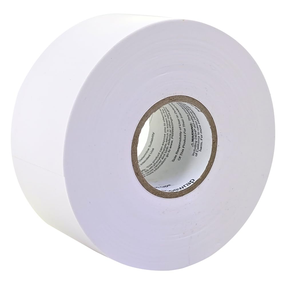 Pipe Wrap Tape - 2" x 100' - 10 mil PVC Corrosion Protection - Weatherproof for Metal Drain Electrical Conduit Underground Drain Pipe (White) White