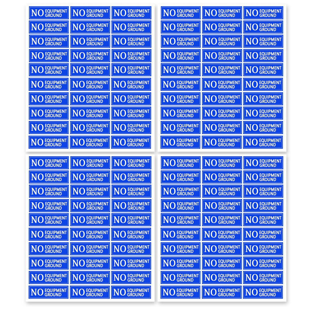 Blue 120-piece industrial ground stickers by Remarkabel, 1x0.25 inch paper rectangular outdoor labels with no equipment ground symbol