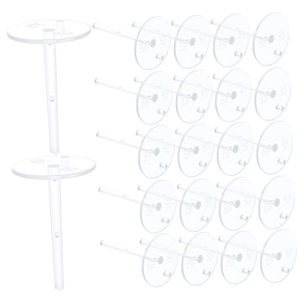 Toyvian 200pcs Clear Cake Topper Stand Base Cake Topper Support Stand Insert for Cupcake Fondant Dollhouse Table Centerpiece Diy Baking Supplies Easy Install and Remove