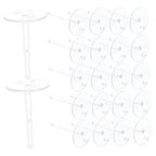 Toyvian 200pcs Clear Cake Topper Stand Base Cake Topper Support Stand Insert for Cupcake Fondant Dollhouse Table Centerpiece Diy Baking Supplies Easy Install and Remove