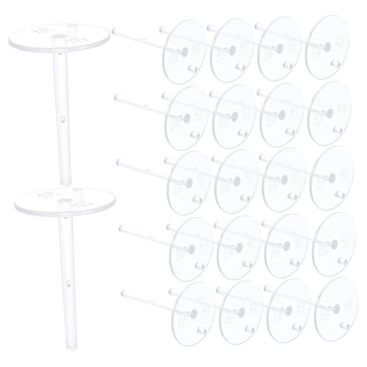 Toyvian 200pcs Clear Cake Topper Stand Base Cake Topper Support Stand Insert for Cupcake Fondant Dollhouse Table Centerpiece Diy Baking Supplies Easy Install and Remove