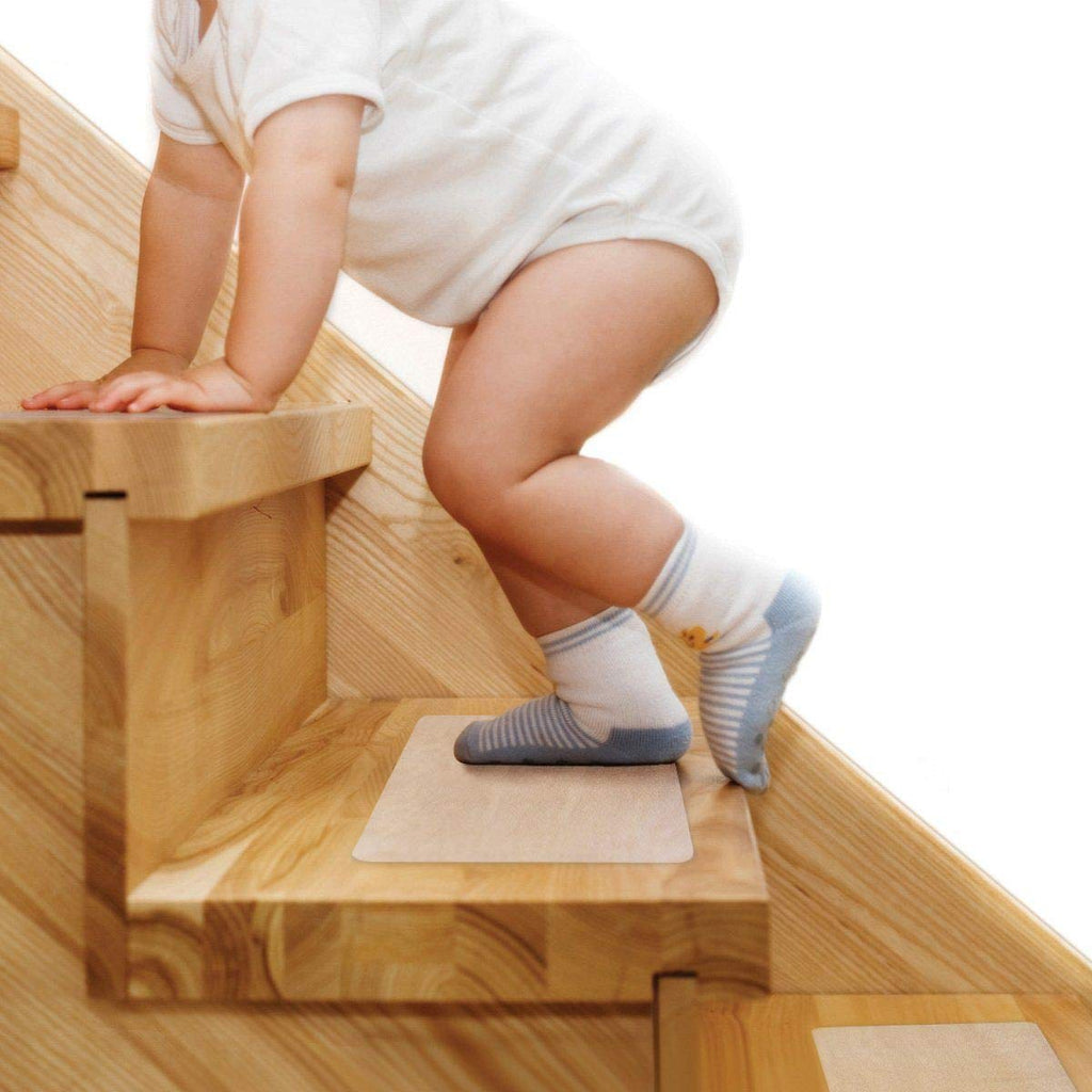 Butizone Stair Treads Non Slip 6" x 30", 5-Pack Pre-Cut Clear Anti Slip Strips for Wooden Steps Indoor, Transparent and Waterproof Grip Tape, Safety for Elderly, Children, and Dogs 6" X 30"