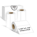 Thermal Sticker Labels, 1.96'' x 1.18" Direct Thermal Labels - 3 Rolls 1.96" x 1.18" Rectangular (White)