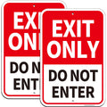 Large (2 Pack) Exit Only Sign, 18"x12" Do Not Enter Sign