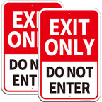 Large (2 Pack) Exit Only Sign, 18"x12" Do Not Enter Sign