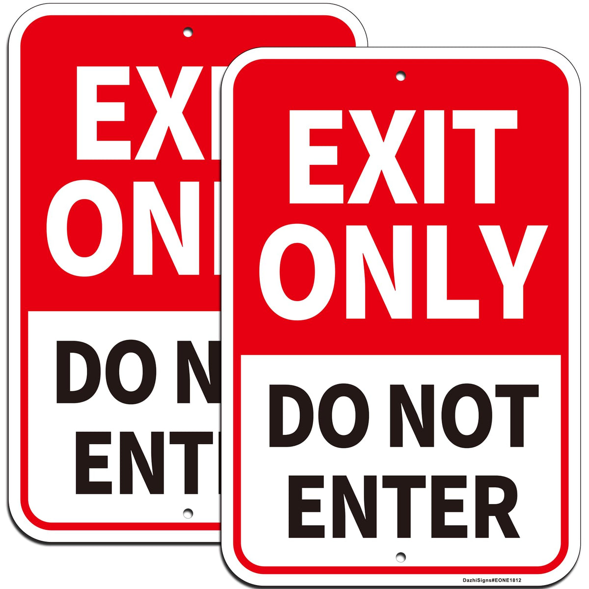 Large (2 Pack) Exit Only Sign, 18"x12" Do Not Enter Sign