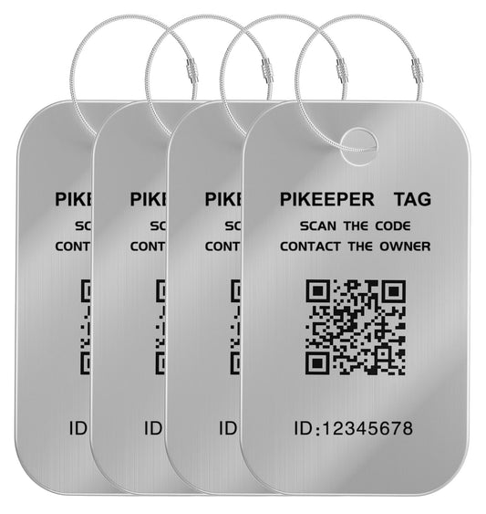 Smart QR Code Luggage Tags - Show Location When Scanned, Customizable Info with Privacy Protection, 4-Pack Waterproof & Durable Travel Labels for Suitcases, Backpacks & More