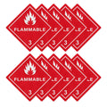 10 Pack Hazard Class 3 Flammable Liquids Placard 10.75" × 10.75"