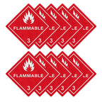 10 Pack Hazard Class 3 Flammable Liquids Placard 10.75" × 10.75"