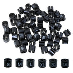 180PCS Round Plastic Hanger Size Marking Button S/M/L/XL/2XL/3XL Black Code Garment Size Marking Tool Suitable for 3-5mm Hanger Rod