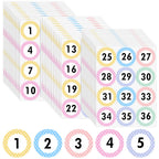 360pcs Large 3 Inch Pastel Number Stickers, 1-36 Number Stickers Pastle Style
