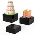 Acrylic Dessert Stand,Buffet Risers, Food Risers, Multi-Purpose Cake Stand for Parties, Weddings, Birthdays, Catering, Jewelry, and Collectibles Acrylic Cube Boxes Display(Black, 6"x7"x8") Black 6''x7''x8''
