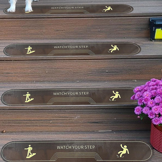 Outdoor Stair Treads Non Slip 6" x 30" (15-Pack) Weather Resistant Exterior Grip Tape, Heavy Duty Traction for Steps, Staircase, Deck, Non Slip Stair Treads - Outdoor Non Skid Tape 6" x 30" Brown 15