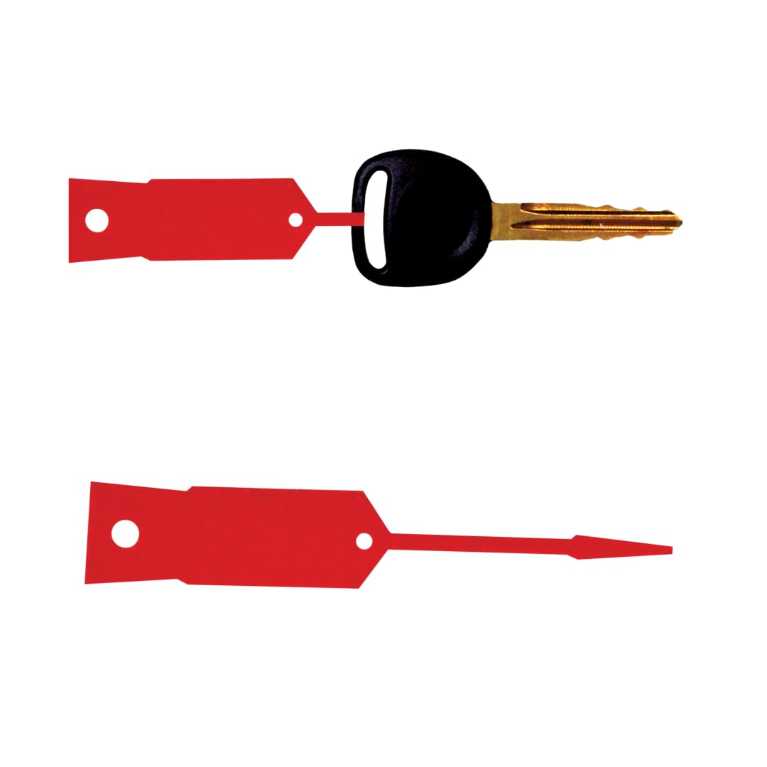 Econo Key Tags – 3/4” x 4.5” – Self-Locking Vinyl – Writable Surface – 1,000 and 2,000 Pack Options – Durable, Easy to Use EZ408 (Red Econo Key Tags EZ408, 2000) Red Econo Key Tags Ez408 1000