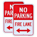 Fire Lane No Parking With Arrow Signs 2 Pack 18x12 Inch Reflective Aluminu