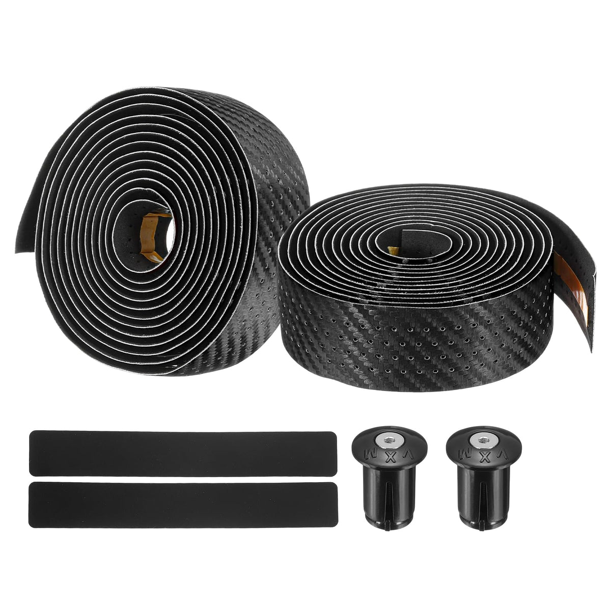 PATIKIL PU EVA Bike Handlebar Tape, 1 Pair Soft Bicycle Bar Tape Anti-Slip One Size with End Plugs for Road Cycling Folding, Black