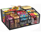 Snack Organizer for Pantry Shelf, Metal Snack Organizer Snack Basket, 6 Compartment Snack Bin Holder Chip Organizer, Snack Bar Station Organizer, Kitchen Pantry Organizer and Storage (Black) 6 Compartments