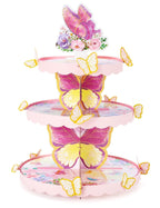 WERNNSAI 3-Tier Butterfly Cupcake Stand Cardboard Dessert Tower Butterfly A