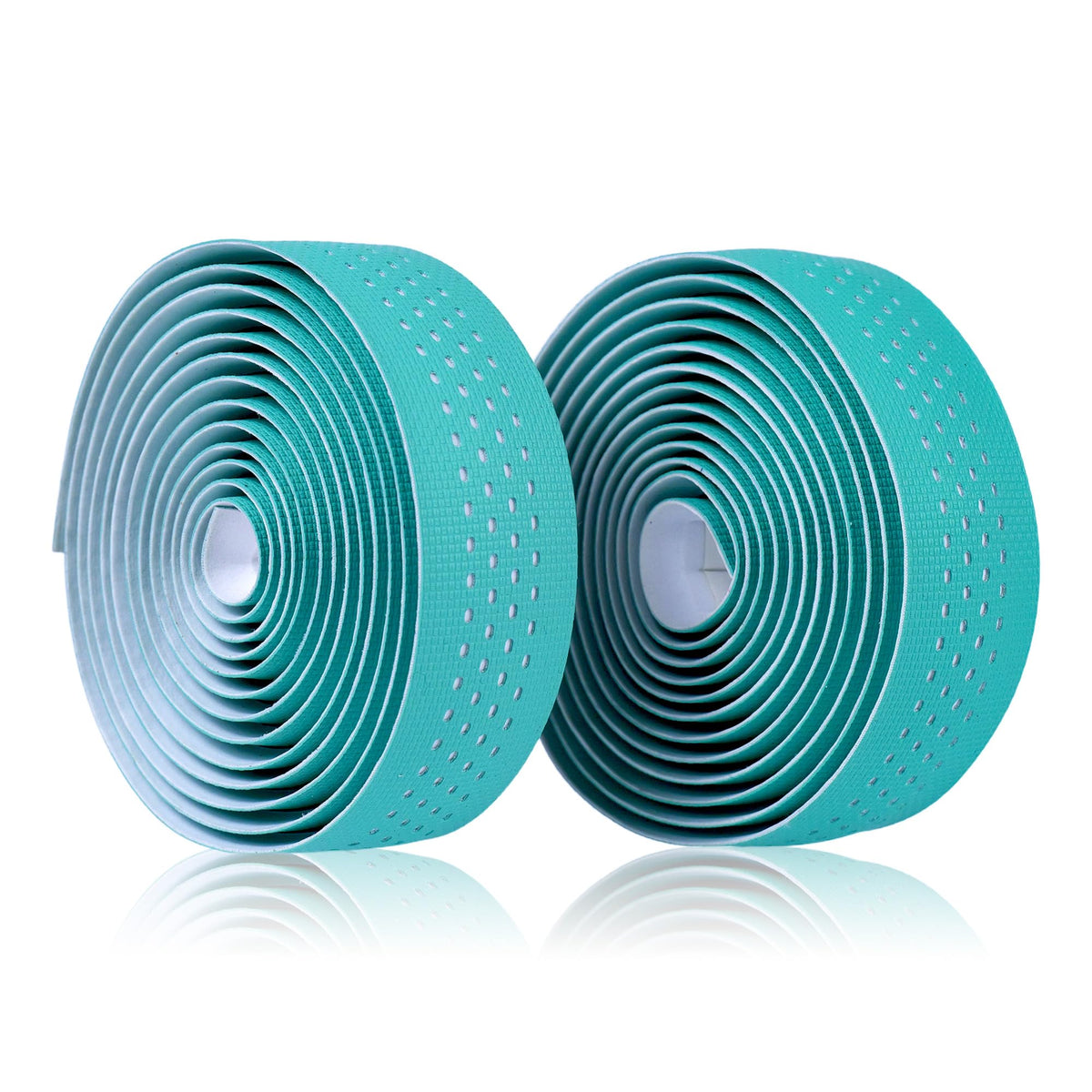Non-Slip Stain-Resistant Bike Handlebar Tape – Shock Absorbing Silicone & EVA, Breathable Durable Grip for Road & Mountain Bikes (Bianchi Green-White, Set of 2) Bianchi Green-White