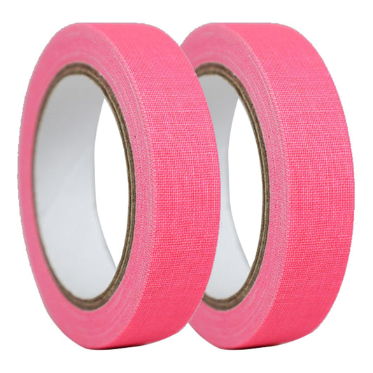 Neon Tape UV Blacklight Reactive Glow - Neon Fluorescent Gaffer Cloth Tape 1/2" x22Yards（2-Pack） for Glow Parties, Theater Stages & Sports - No Residue Heavy Duty Weather Resistant 0.5in*22Yards*2pcs Pink 2