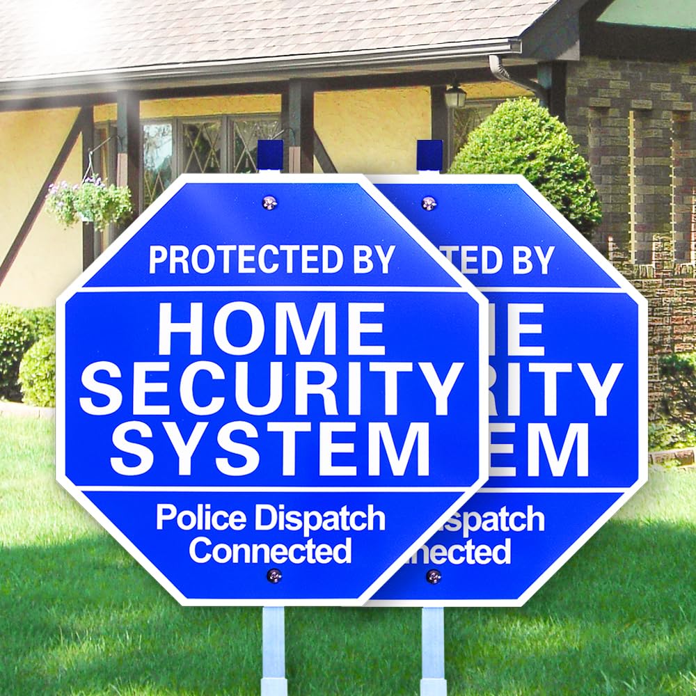 2PCS Home Security Signs for Yard, Protected by Home Security System 2