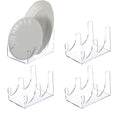 4 Pcs Plate Dinnerware Display Stand, 2-Tier China Platters Holder, Acrylic Plate Stands for Display Clear Kitchen Cabinet Organizer