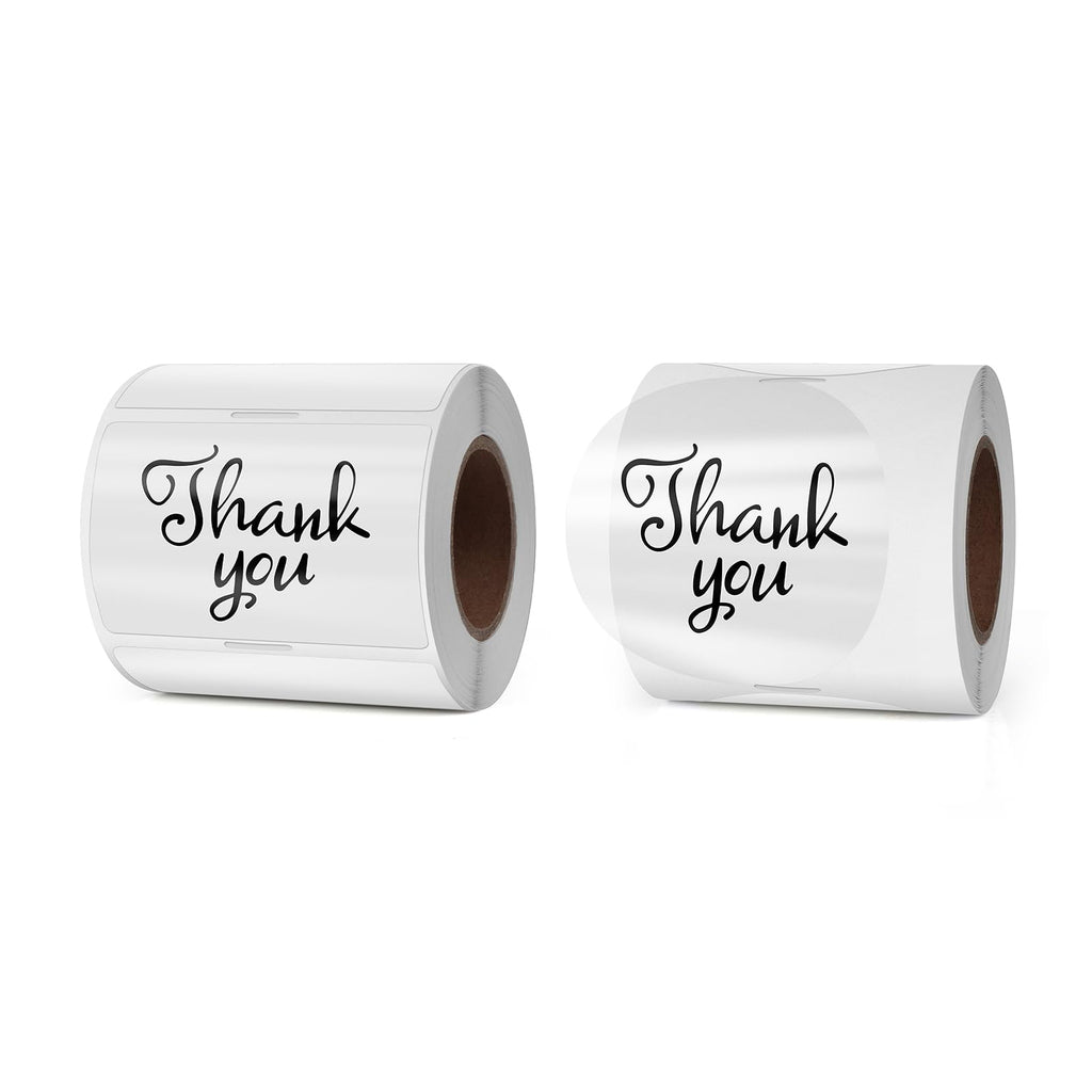 Clear Thermal Labels Vinyl 3 Inch & 2 × 3 Inch Bundled