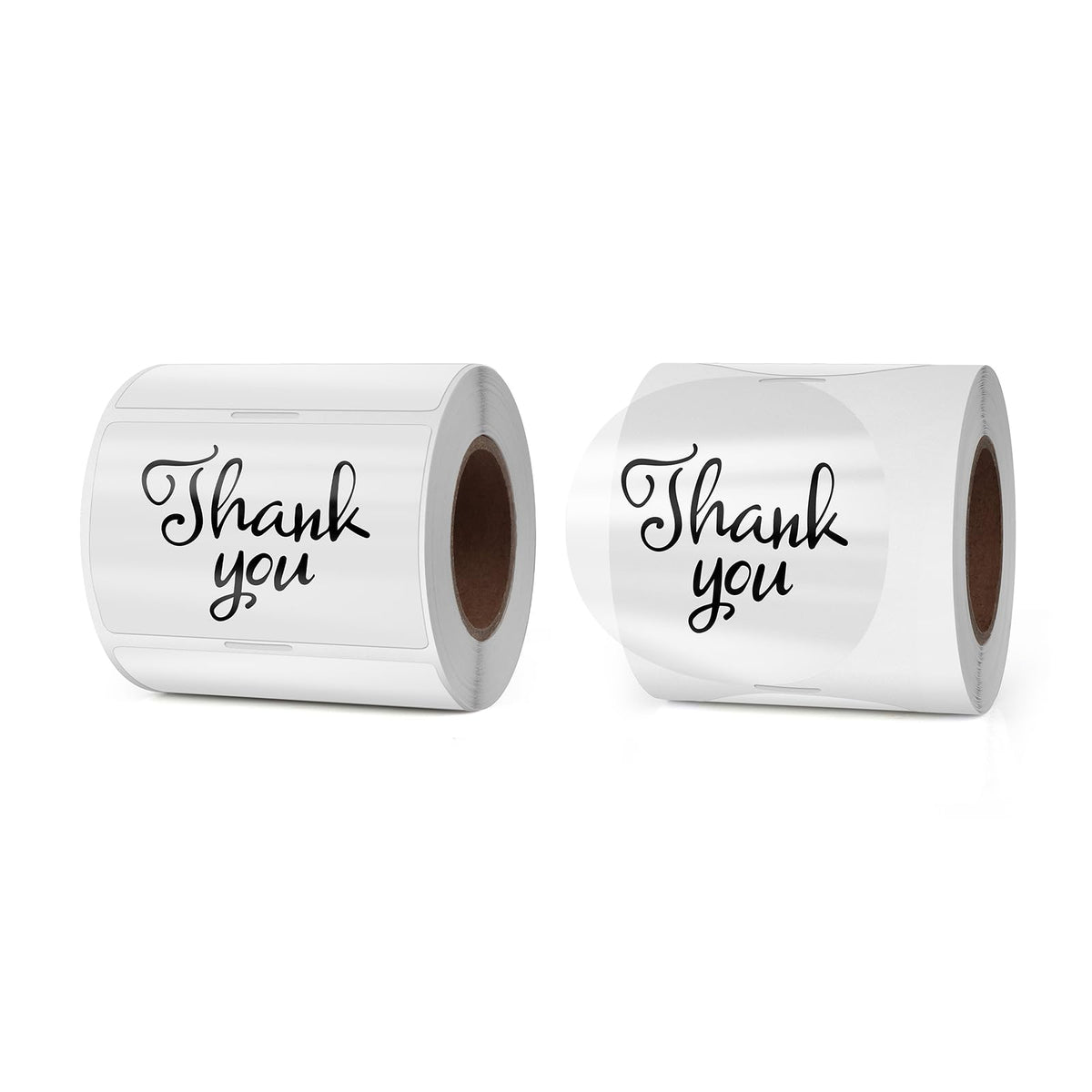 Clear Thermal Labels Vinyl 3 Inch & 2 × 3 Inch Bundled