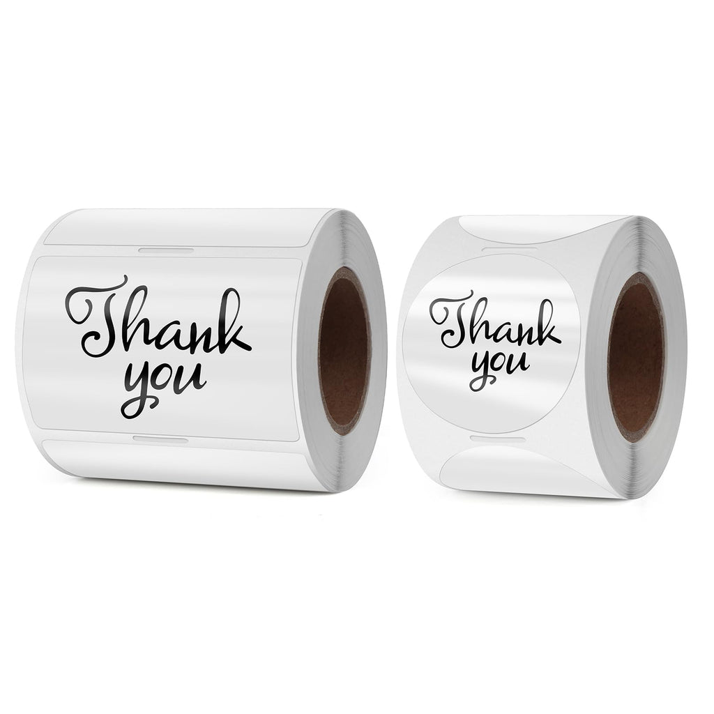 Clear Thermal Labels Vinyl 2 × 3 Inch & 2 Inch Bundled