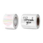 Thermal Labels Vinyl 1.5 Inch Holographic Rainbow & 3 × 3 Inch Clear Bundled